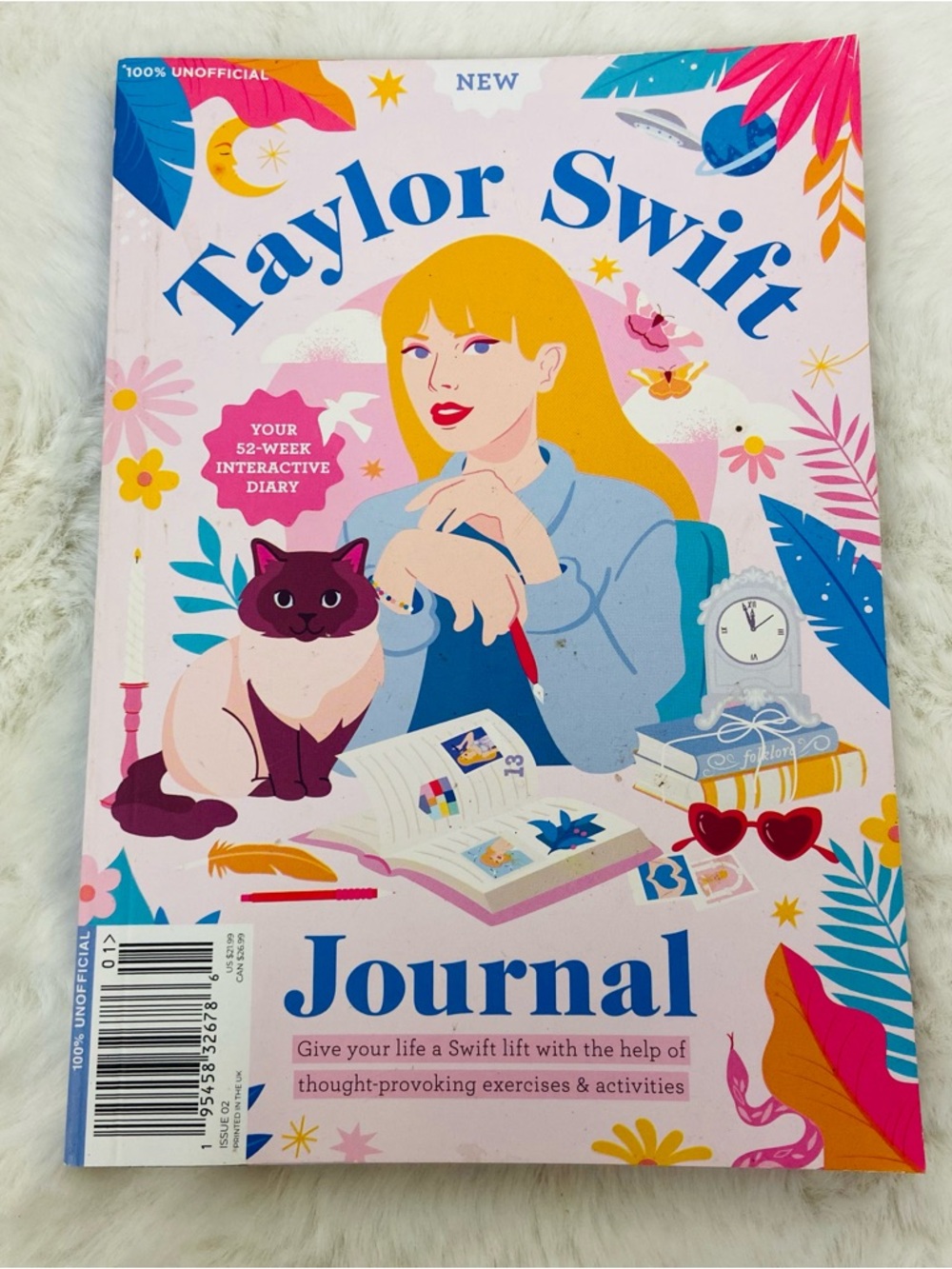 Taylor Swift Pink Blue Yellow Illustrated thought-provoking interactive Journal